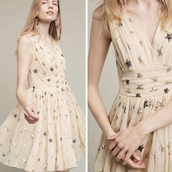 Ranna Gill Sequin Star Cocktail Party Dress - Ethereal Prom Fairytale - Picture 1 of 12